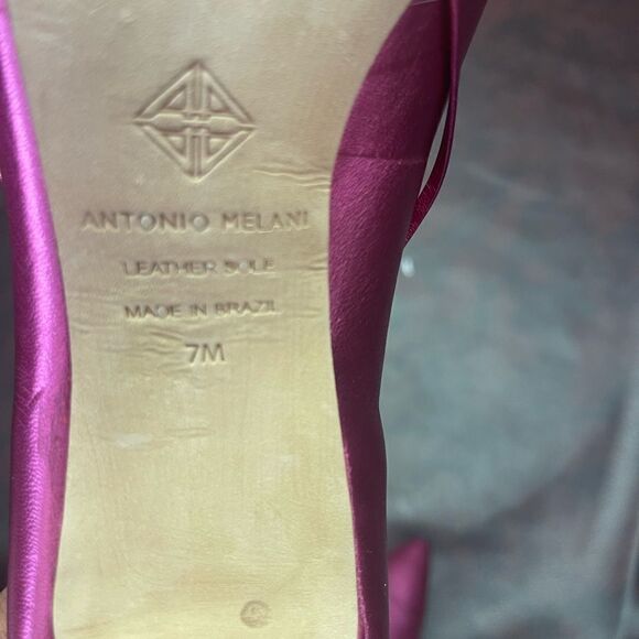 Antonio Melani new w/out tags pink stiletto heels with ankle‎ strap ties, size 7 - Picture 9 of 9
